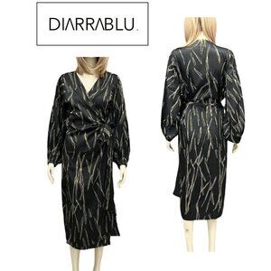 NWOT DIARRABLU Scribble Printed V Neck Wrap Dress | Sz Small